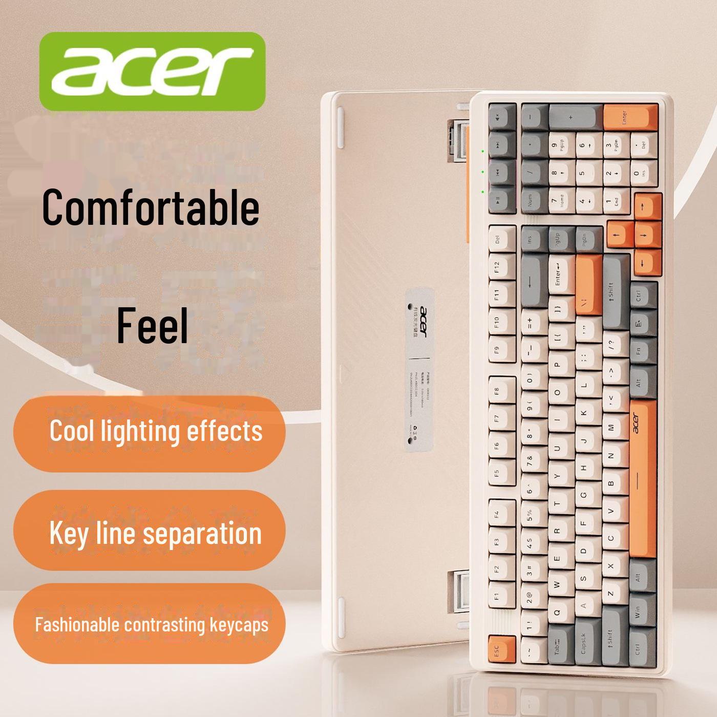 

Acer OKW222 Кольорова світлова дротова USB-клавіатура зі стильними контрастними ковпачками клавіш для офісу, набору тексту та ігор OKW222 Keyboard