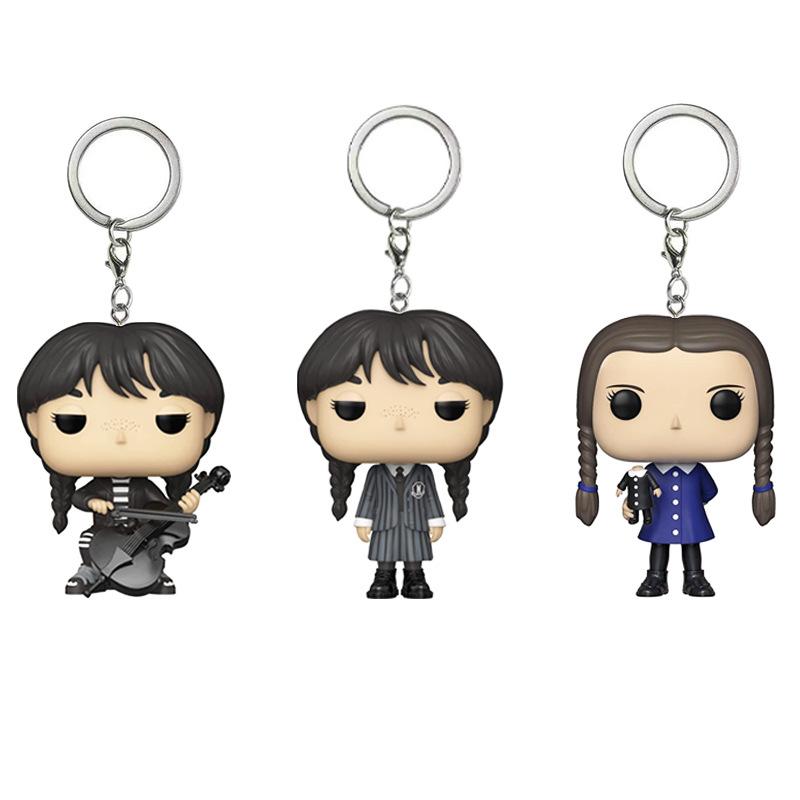 Portachiavi Famiglia Addams Mercoledì Ciondolo Figura Anime Fascino Borsa Gotico Regalo