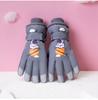 Children's Ski Gloves Winter Fleece Touch Screen Cycling Five Finger Anti Slip and Windproof Gloves  Cute and Warm Gloves for Kids and Students