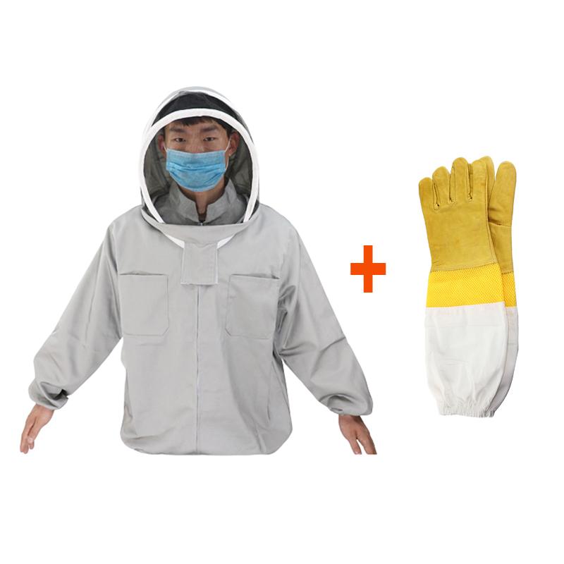 Beekeeping Suit Jacket Veil Set Anti-bee Clothing Fabric Beekeeper Clothing Apiculture Protective Bee Gloves Free Shipping