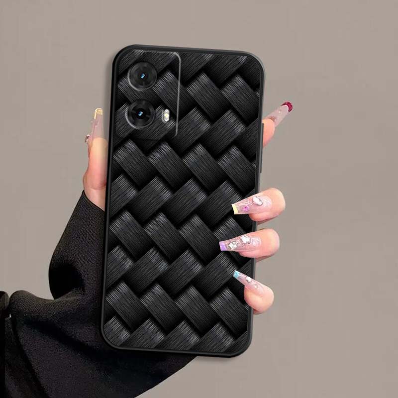 Black carved woven texture For Motorola G85 Edge 50 G24 G35 G14 G04 40 G72 G34 G G54 G13 G32 5G Black Phone Case