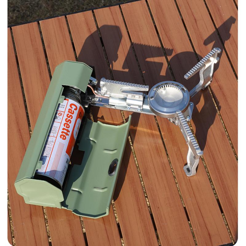 Outdoor Folding Card Stove Portable Camping Stove Household Strong Fire Windproof Gas Tank Gas Card Magnetic Stove