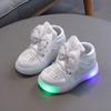 Kids Glowing Light Up Sneakers Girls Bowknot Princess Toddler Walking Sports Shoes