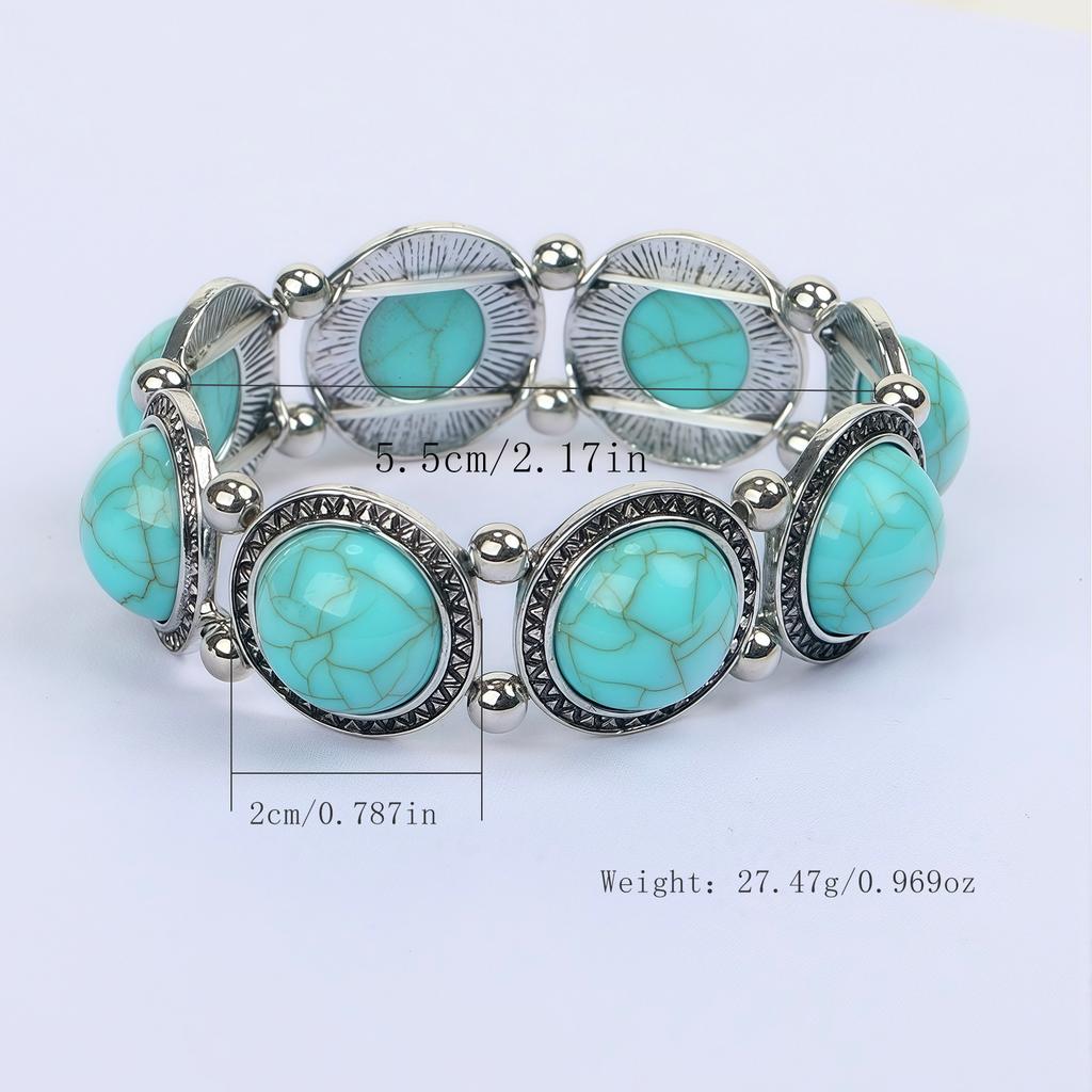 Braccialetto retrò bohémien turchese naturale stile etnico per le vacanze casual da viaggio accessori per le donne boho accessori squisiti