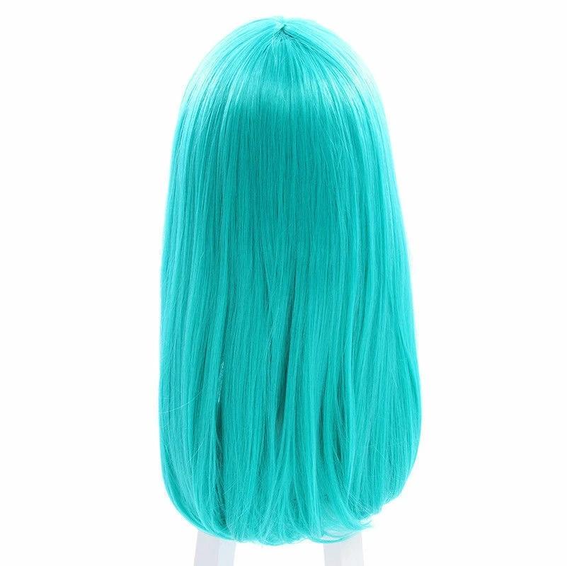 Long Straight Turquoise Wig Halloween Cosplay Wigs High Temperature Fiber Synthetic Hair For Women