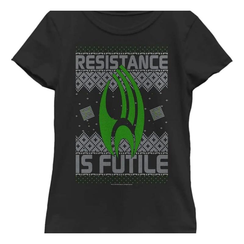 Camiseta Feminina De Star Trek Resistance To Xmas S