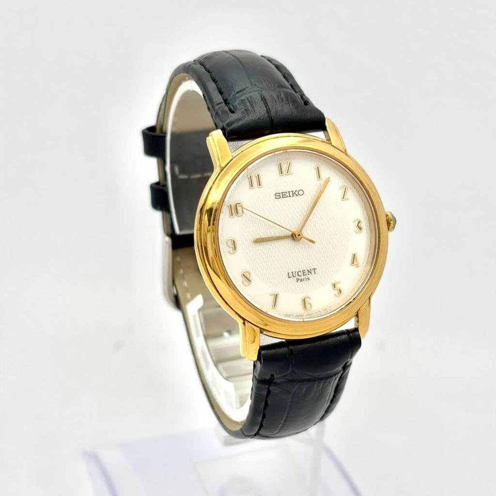Used [New Battery] SEIKO LUCENT Men's Watch Gold 7N01-6780 540115 New Belt