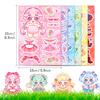 6-Pack Cotton Doll Cute Dress-Up Character Sticker Diy Handbook Notebook Decoration Cute Sticker
