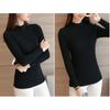 Herbst Frauen Mock Neck Rüschen Pullover Langarm Strick Boden Feste Pullover Streifen Für Frauen Pullover Winter