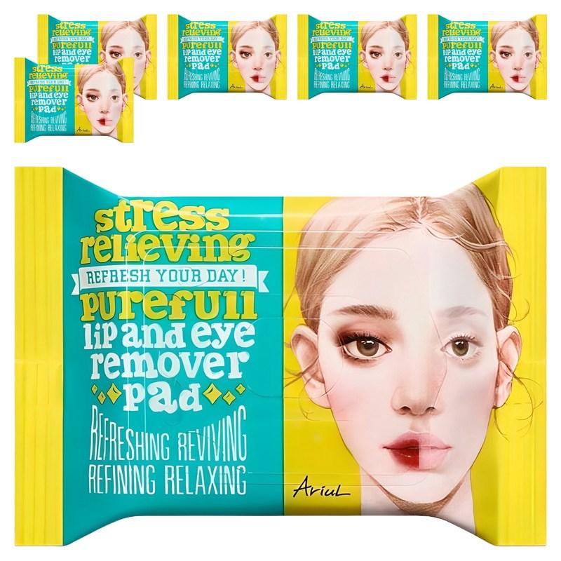 Ariul Stress Relieving Lip & Eye Remover Pads 30p, 55g, 6 pcs
