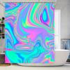 Vibrant Rainbow Watercolor Shower Curtain Modern Waterproof Fabric Decorative Tub Home Bathroom