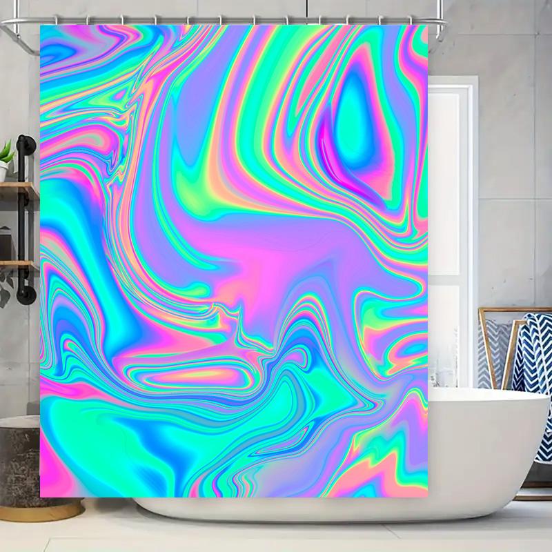 

Vibrant Rainbow Watercolor Shower Curtain Modern Waterproof Fabric Decorative Tub Home Bathroom 90x180cm