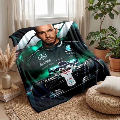 Lewis Hamilton Flanelová fleecová deka Útulná teplá přehozová deka na pohovku postel cestování celoroční použití