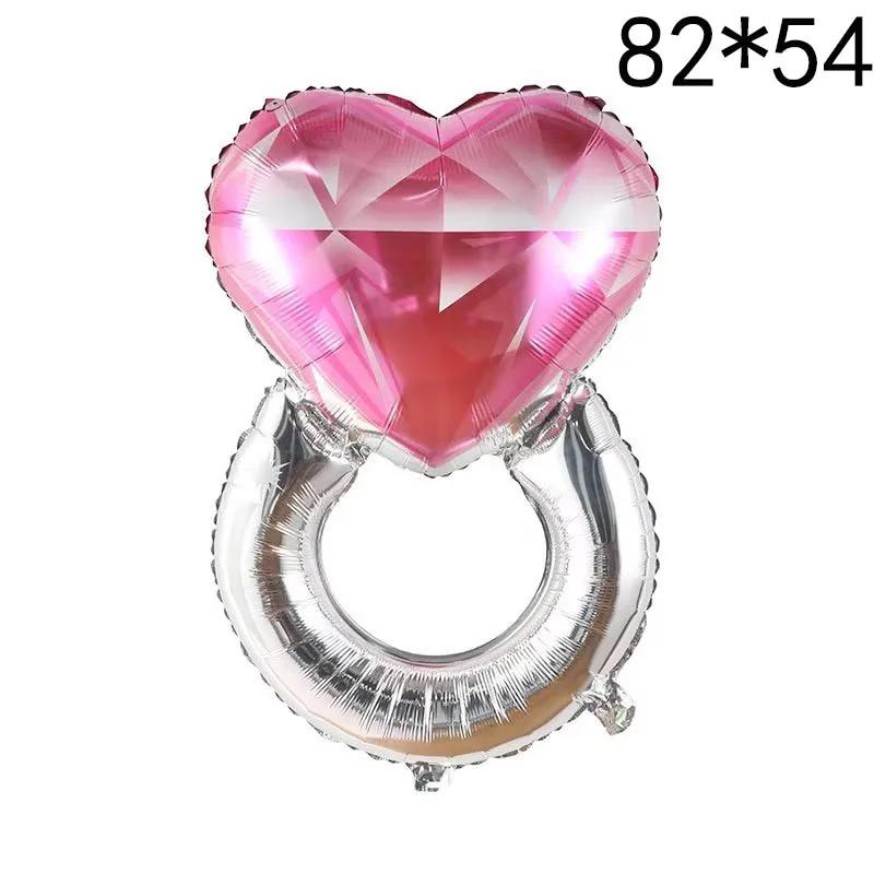 Diamond Ring Balloon Valentine's Day Proposal Balloon Wedding Room Decoration Diamond Ring Aluminum Film  Balloon