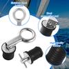 4Pcs Boat Drain Plug Kit Stainless Steel Snap Handle and T-Handle Boat Drain Twist Plug Marine Rubber Plug Sturdy Marine Boat
