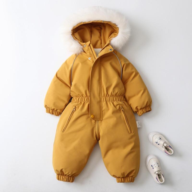 Snødress for barn Småbarn Ett stykke Snødress Skidresser Jenter og Gutter Hette Vanntett Jumpsuits Overalls Vinter Varm Snowboardjakke Utendørsjakker