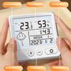 LCD Digital Alarm Clock Table Wall Clock for Bedroom Living Room Display Date Week Temp Humidity Battery Operated Home Decor