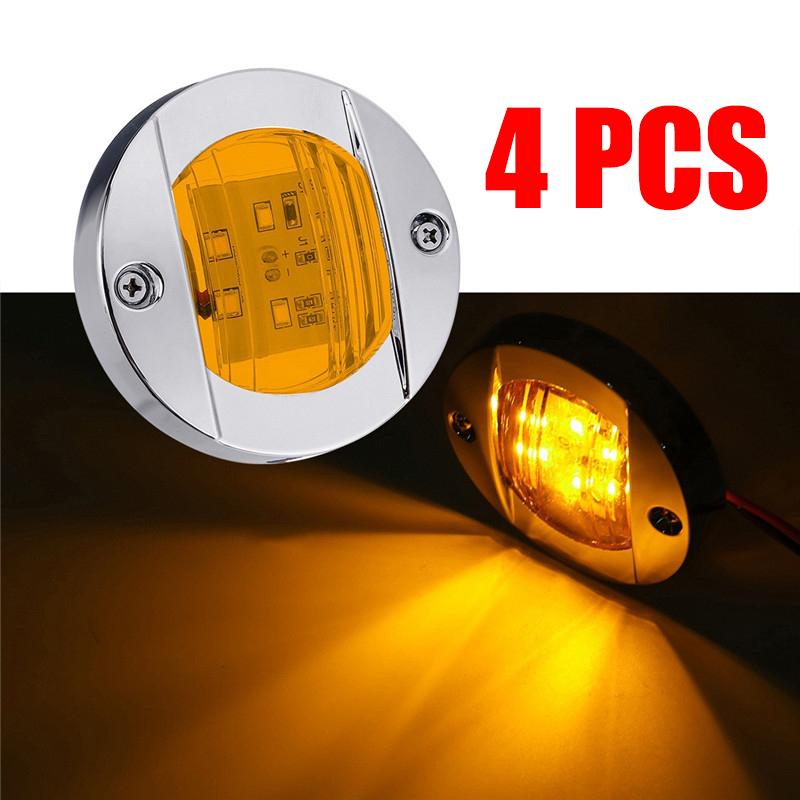 4PCS Boat Marine Lights Navigation Light Waterproof Marker Lamp For Truck RV Yacht Transom Anchor Stern DC 12V 6LED Stern Lamps