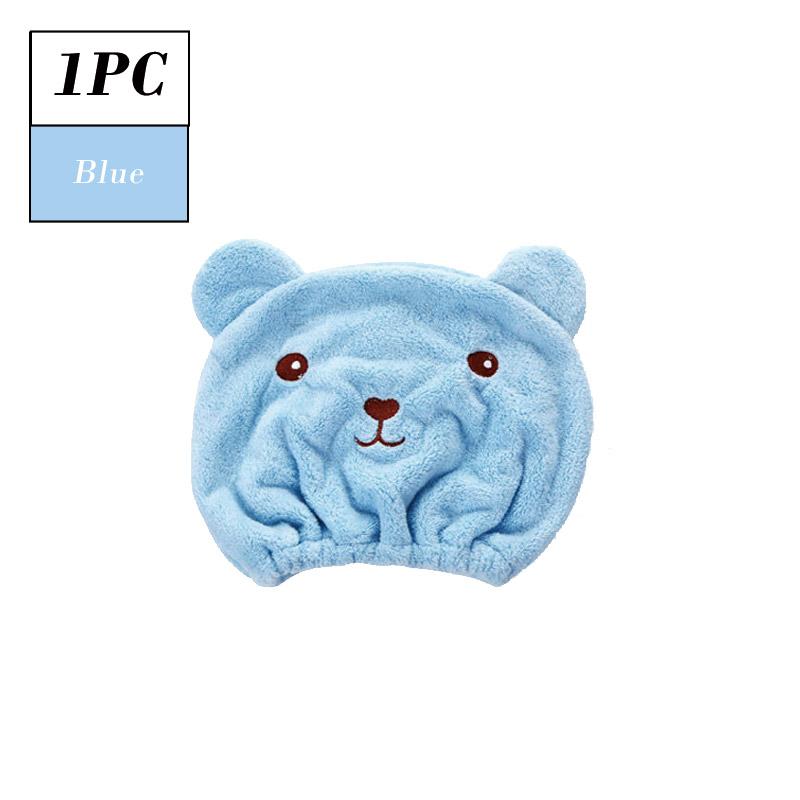 FASHION Lovely Little Bear Hair Drying Cap Towel Microfiber Quickly Dry Hair Shower Hat Wrapped Towels Bathing Cap Bathroom Accessories