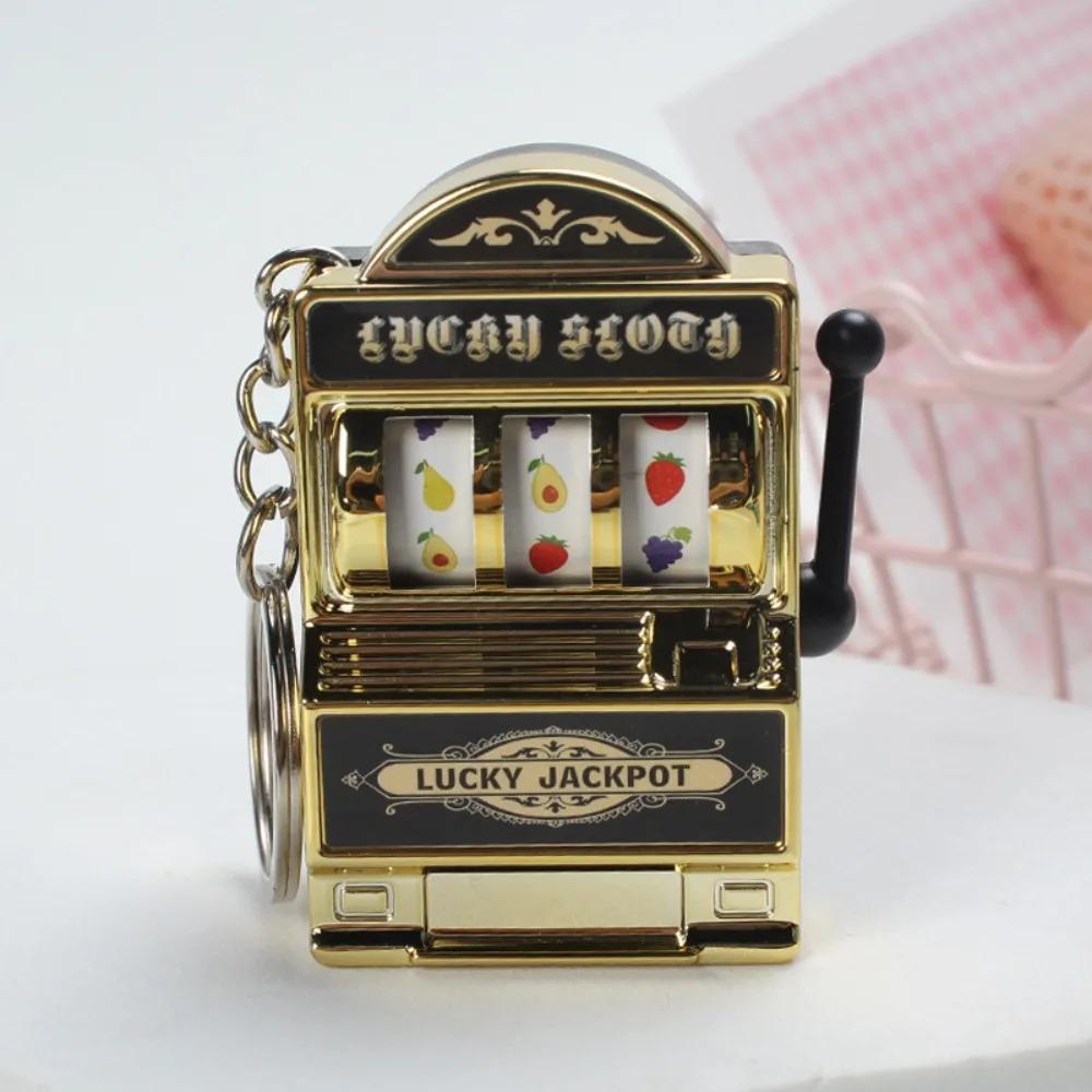 Simple Fashion Trend Keychain Toy Fruit Machine Slot Machine Keychain Personalized Creative Car Pendant Key Ring GiftAccessories
