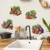 Kreatives Bemaltes Gemüse Aubergine Westliche Rote Kaki Küche Restaurant Heimverschönerung Wandaufkleber