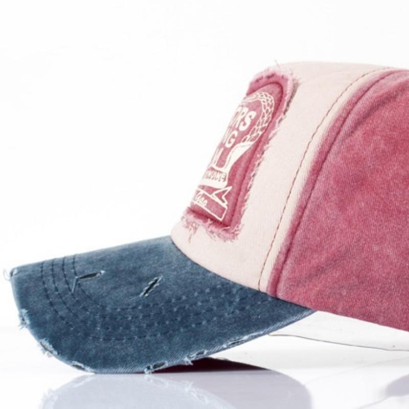 Classic Appliqué Colorblock Baseball Cap Fashionable Outdoor Visor Pure Cotton Hat