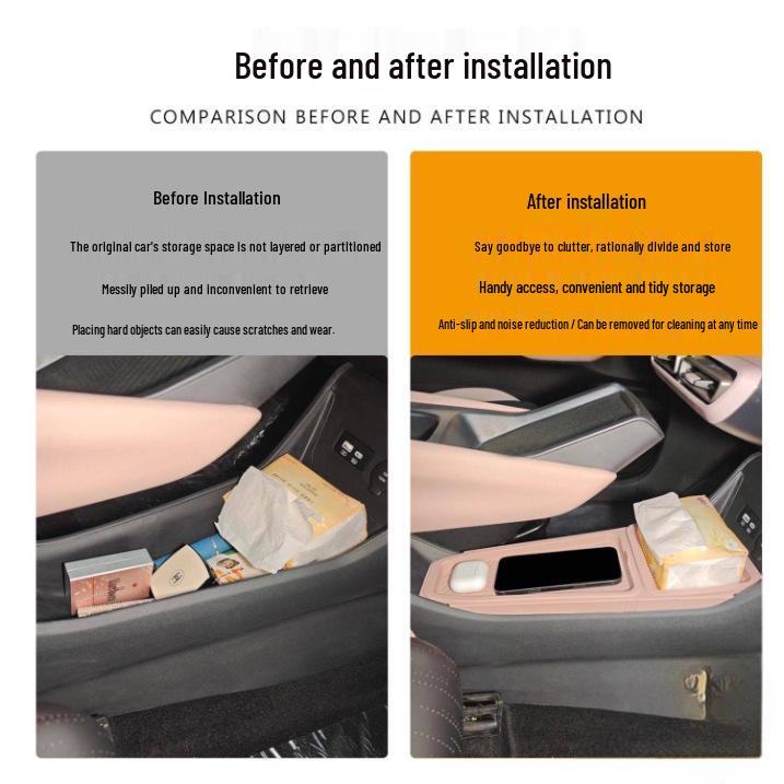 BYD Seagull Center Console Lower Storage Box Organizer - Durable TPE Double Layer Holder