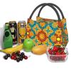 Bolsas de Almuerzo Personalizadas Coloridas con Estampado de Flores Africanas Ankara para Hombres Mujeres Calentador Térmico Aislado Fiambreras para Trabajo Pinic o Viajes
