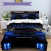 3PC Custom Name "Night Drive Adventure" Bedding Set Printed Bedding Set Duvet Cover Closure Includes 1 Duvet Cover & 2 Pillowcases for All Seasons Bed