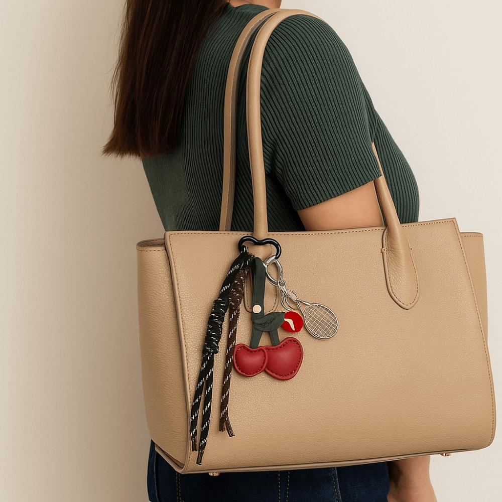 Anti-Lost Cherry Shaped Bag Pendant Girl Heart Tennis Racket Key Chain  Home Decor