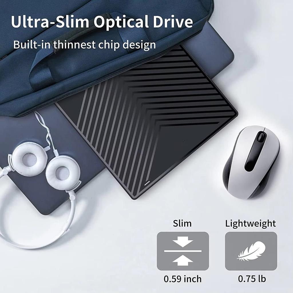 7-IN-1 USB3.0 Type-c External CD DVD RW Drive Portable DVD CD Player Burner Reader Multi-Function Optical Drive for Laptop PC