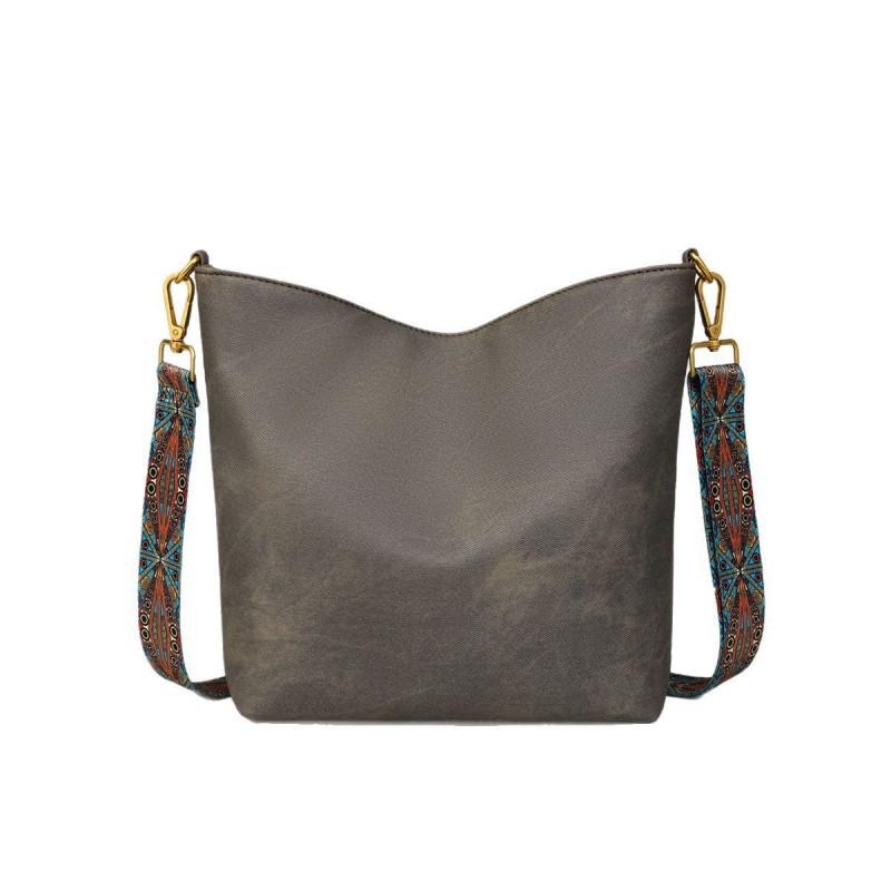 Womens Large Capacity Bucket Bag Soft PU Tote Crossbody Shoulder Daily Commute Casual Street Style
