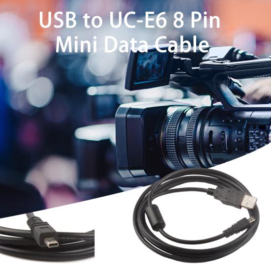 USB Cable 150cm Long Easy Connection Stable Transmission High Speed Transfer UC-E6 8 Pin Camera Mini USB Data Cable for Nikon
