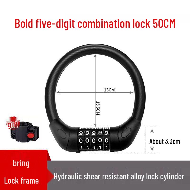 Waterproof Anti-theft Steel Cable Lock for Motorcycles, E-Bikes, and Helmets