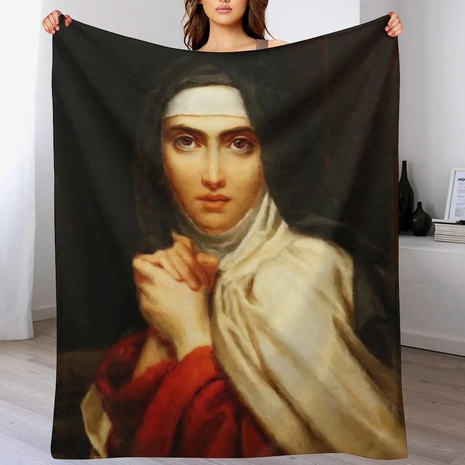 Saint Teresa of Avila Painting Throw Blanket sofa bed anime Beautifuls Blankets For Bed Blankets 30x40in
