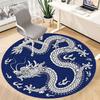 1PC Dragon Pattern Office Round Rug, Non Slip, Soft and Durable Office Rug for Interior Decoration, Perfect for Office