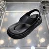 European Station 2025 Summer New Fetal Cow Pure Leather Platform Casual Sandals Fashion Simple Versatile Toe Sandals Women