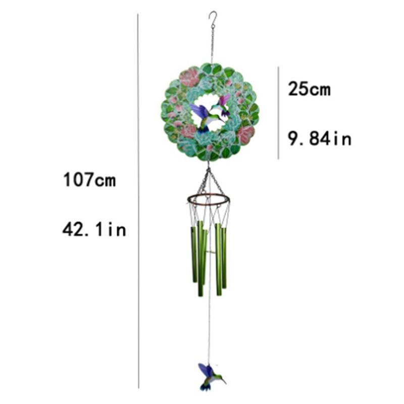 M-Moderní Zvonkohra s Větrným Kolečkem s Ptákem 42,1 Palce Zvonkohry Venkovní Dekorace Závěsný Mobilní Dekorace Pro Zahradu Verandu Terasu Zadní Dvorek