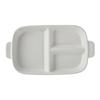 Nordic Ceramic Binaural Rectangular Grid Plate Rice Plate Creative Home Breakfast Plate Baked Rice Plate Fat Reduction Quantitative Meal