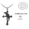 Gothic Punk Black Raven Cross Necklace: Trendy, Versatile Men's Jewelry in Euro-American Retro Dark Style.