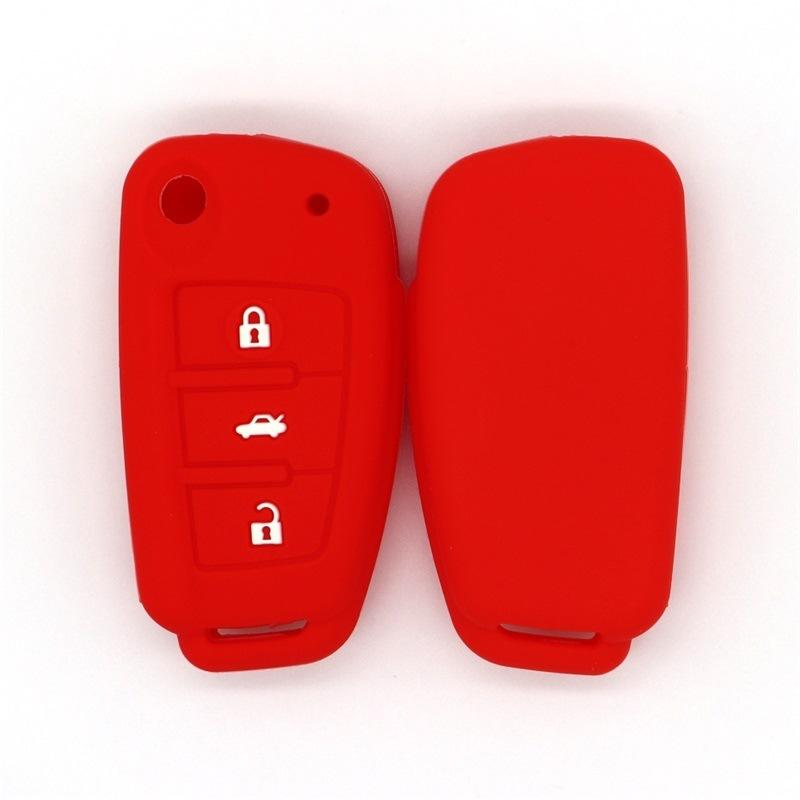 

Car key silicone cover is suitable for Chery Tiggo 3 Arrizo 5GT Tiggo 8 Discovery 06 foldable three-button anti-fall красный