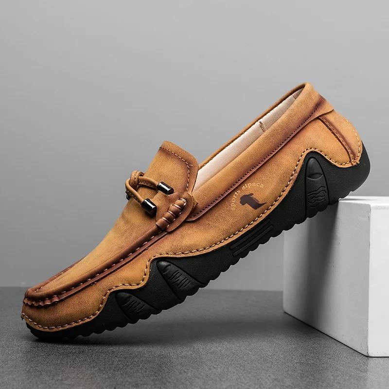 Leather Casual Shoes for Men Summer Loafers Driving Shoes Slip On Mens Moccasins Men Dress Business Shoes Sneakers Zapatillas
