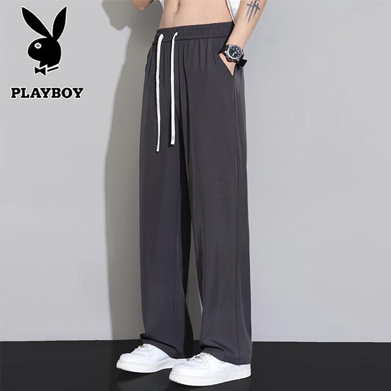 

PLAYBOY Мужские Летние Ледяной Шелк Быстросохнущие Повседневные Прямые Длинные Брюки L