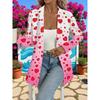 2026 Casual Open Front Cardigan Mid-Length Coat 3D Pumpkin Ghost Print