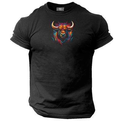T-shirt Toro Abbigliamento Palestra Bodybuilding Allenamento Workout Esercizio Boxe MMA Top