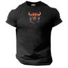 Bull T Shirt Gym Clothing Bodybuilding Training Workout Exercise Boxing MMA Top
