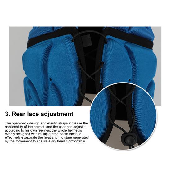 Sponge Padded Headgear Adjustable Shock Absorption Protective Soft Football Helmet for Roller Skating