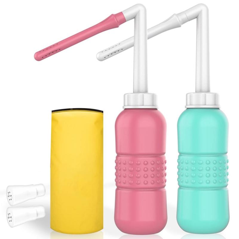 2x Bidet Podróżny Ręczny Dysza Kolankowa Spryskiwacz Bidetowy Przenośny Prysznic do Pośladków Urządzenie do Płukania Miejsc Intymnych Ręczne Naciśnięcie Spłukiwanie