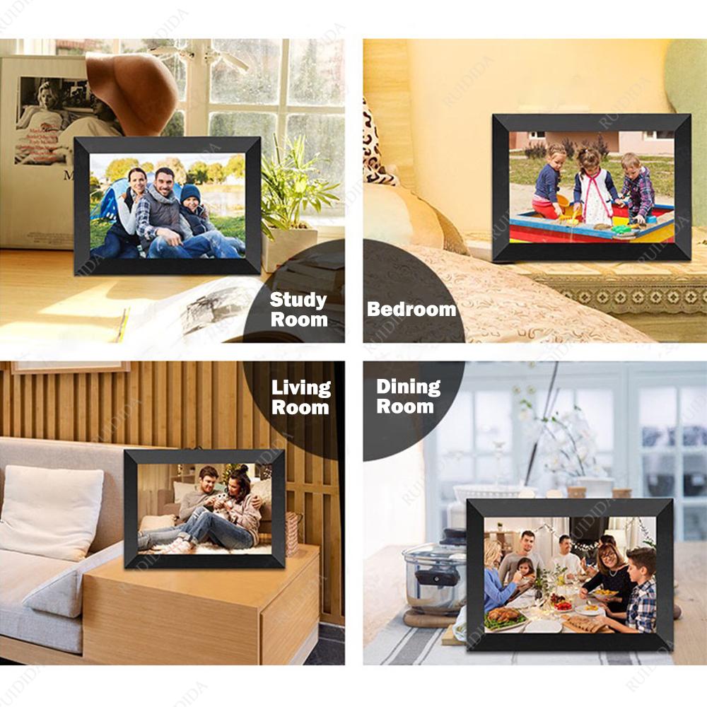 10.1Inch Frameo Digital Photo Frame WIFI Digital Picture Frame Smart Electronic Image Album Bulit-in 16GB for Gift Giving