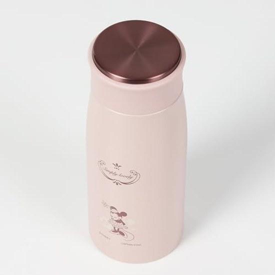 Captain Stag Disney Outdoor Water Bottle Direct Drinking Vacuum Insulated Thermal Preservation Cooling MP Personal 350ml Minnie Mouse Feminine MA-2340